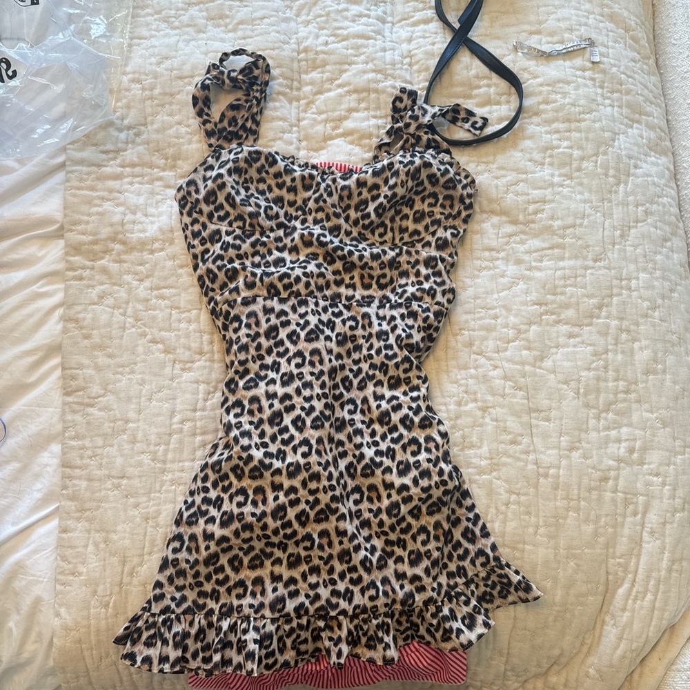 Audrey Leopard Print Dress with Ruffle Detail